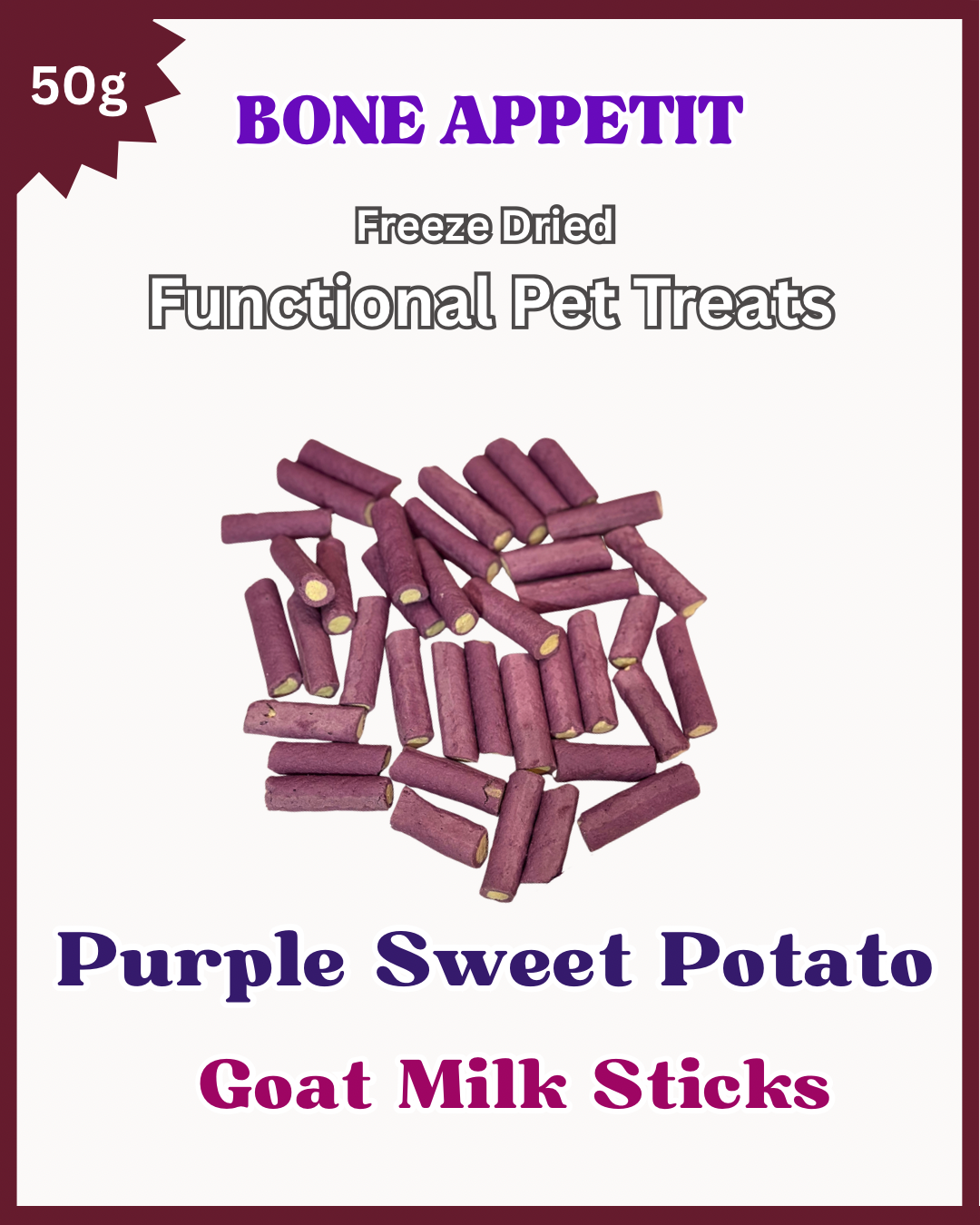 Purple Sweet Potato Goat Milk Sticks Freeze Dried Pet Treat -50g