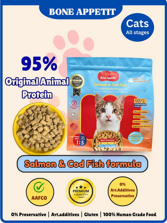 Salmon & Codfish BARF - Skin & Fur Improvement Formula 【500g 】