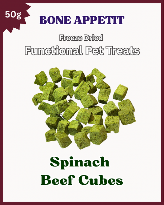 Spinach Beef Cubes Freeze Dried Pet Treat -50g