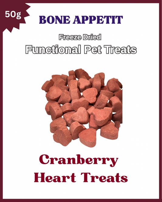 Cranberry Heart Treats Freeze Dried Pet Treat -50g