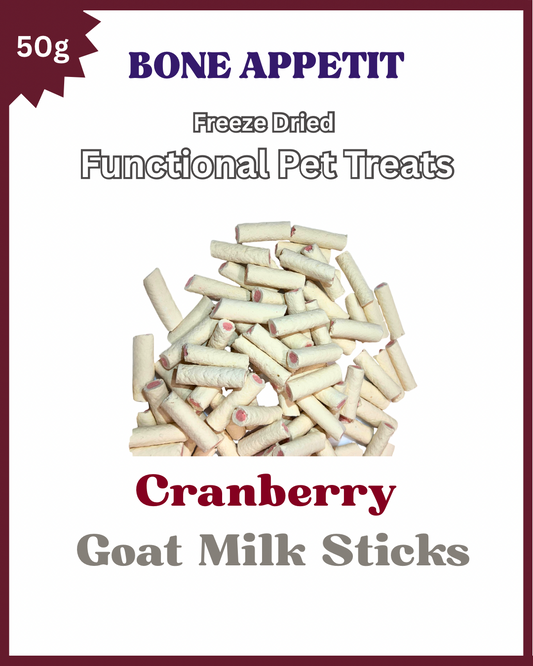 Cranberry Goat Milk Sticks Freeze Dried Pet Treat -50g