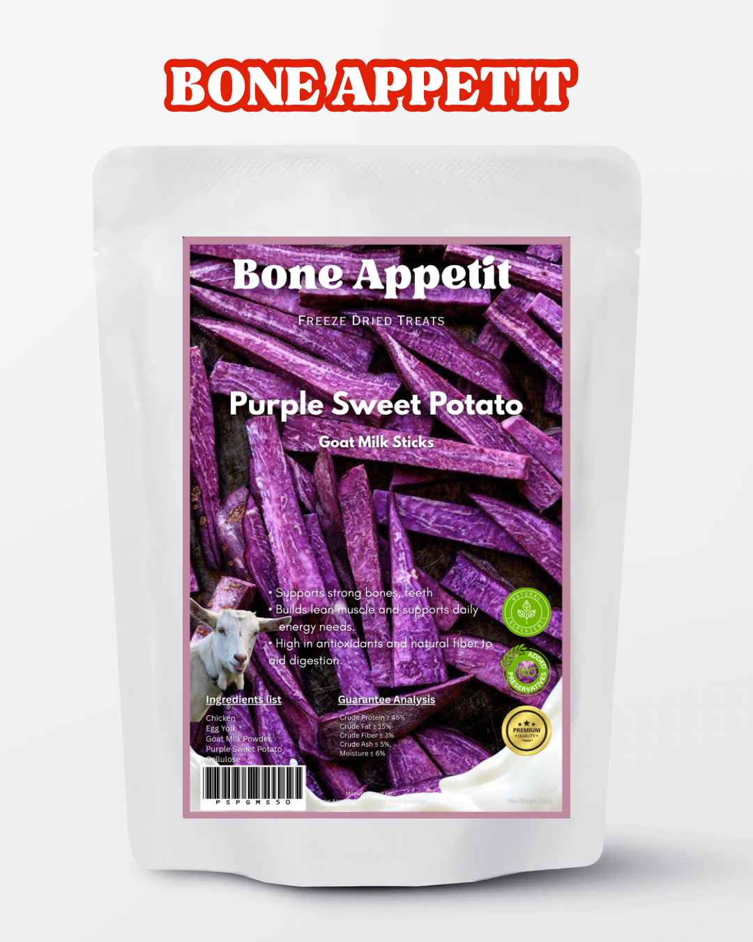 Purple Sweet Potato Goat Milk Sticks Freeze Dried Pet Treat -50g