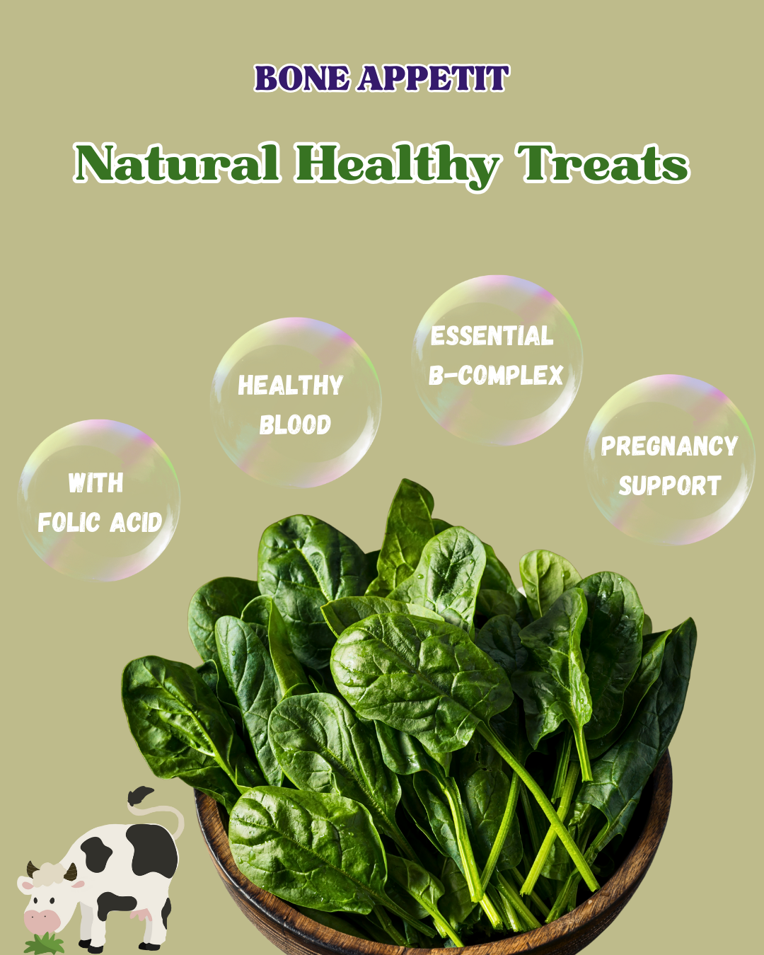 Spinach Beef Cubes Freeze Dried Pet Treat -50g