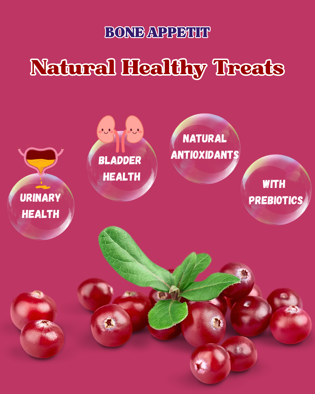 Cranberry Heart Treats Freeze Dried Pet Treat -50g