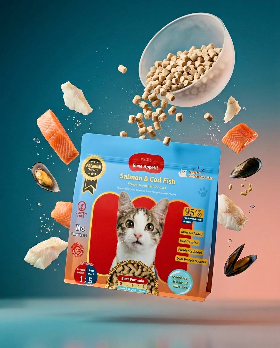 Salmon & Codfish BARF - Skin & Fur Improvement Formula 【500g 】