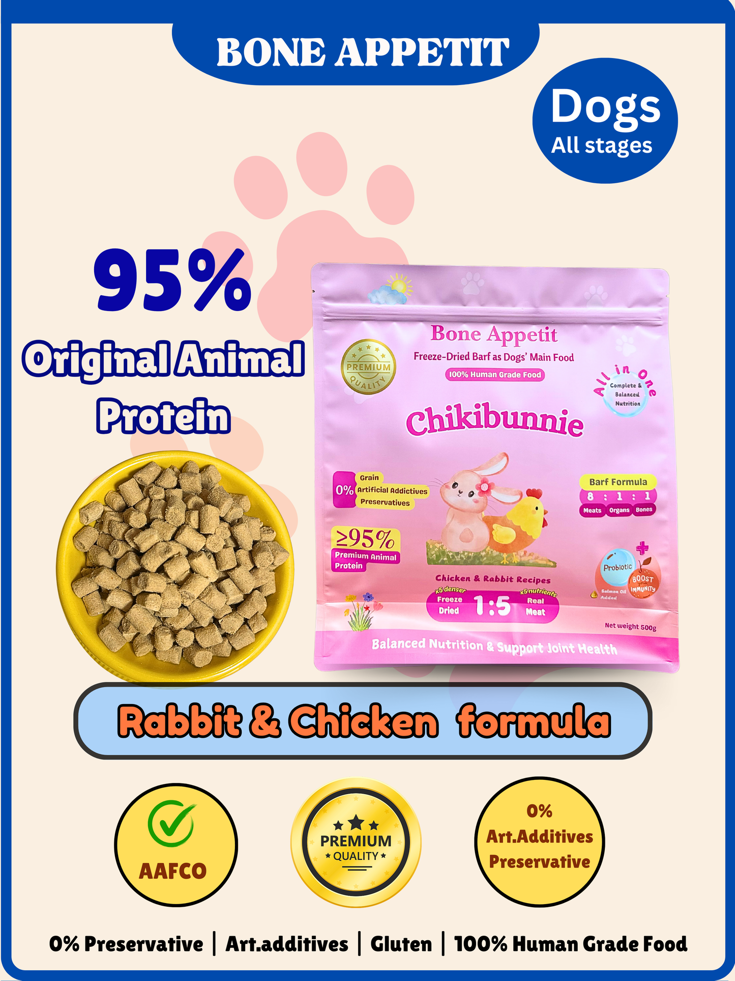 Chikibunnie untuk Anjing 500g + 25g sampel