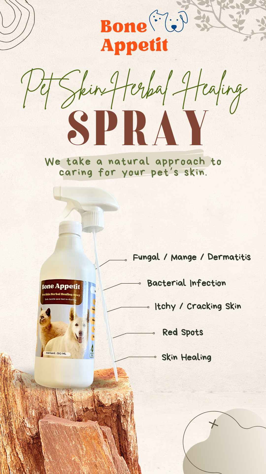 Pet Skin Herbal Healing Spray 510ml